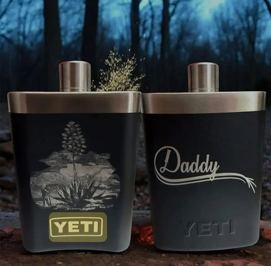 Custom Engraved YETI Hip Flask Personalised Gift personalised gift custom laser engraving